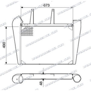 INTERCOOLER M.BENZ OH.1620/1621/VW PROTEUS MWM