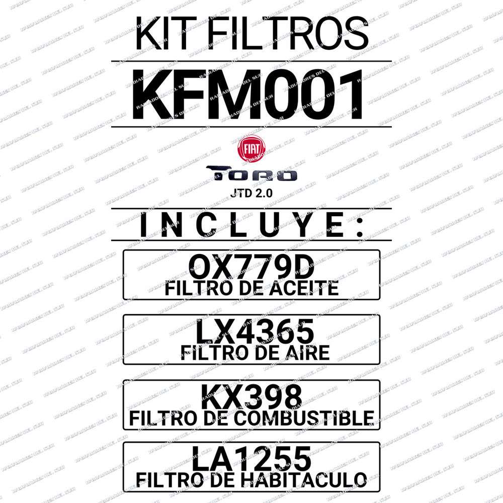 KIT FILTROS MAHLE FIAT TORO